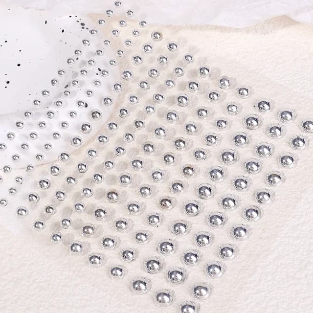 Self Adhesive Pearl Hair Stickers Stick On Hair Pearls Hair Decoration Gems For Girls And Women DIY Hair Styling Accessories No Glue Styling Pearls Bridal Hair Stickers For Braids Updos Reusable Hair Gems Festival Makeup Face Nail Pearl - White