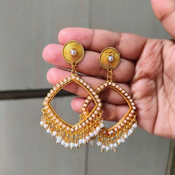 Royal Bahubali Oxidized Jhumka - Antique Silver Rounded