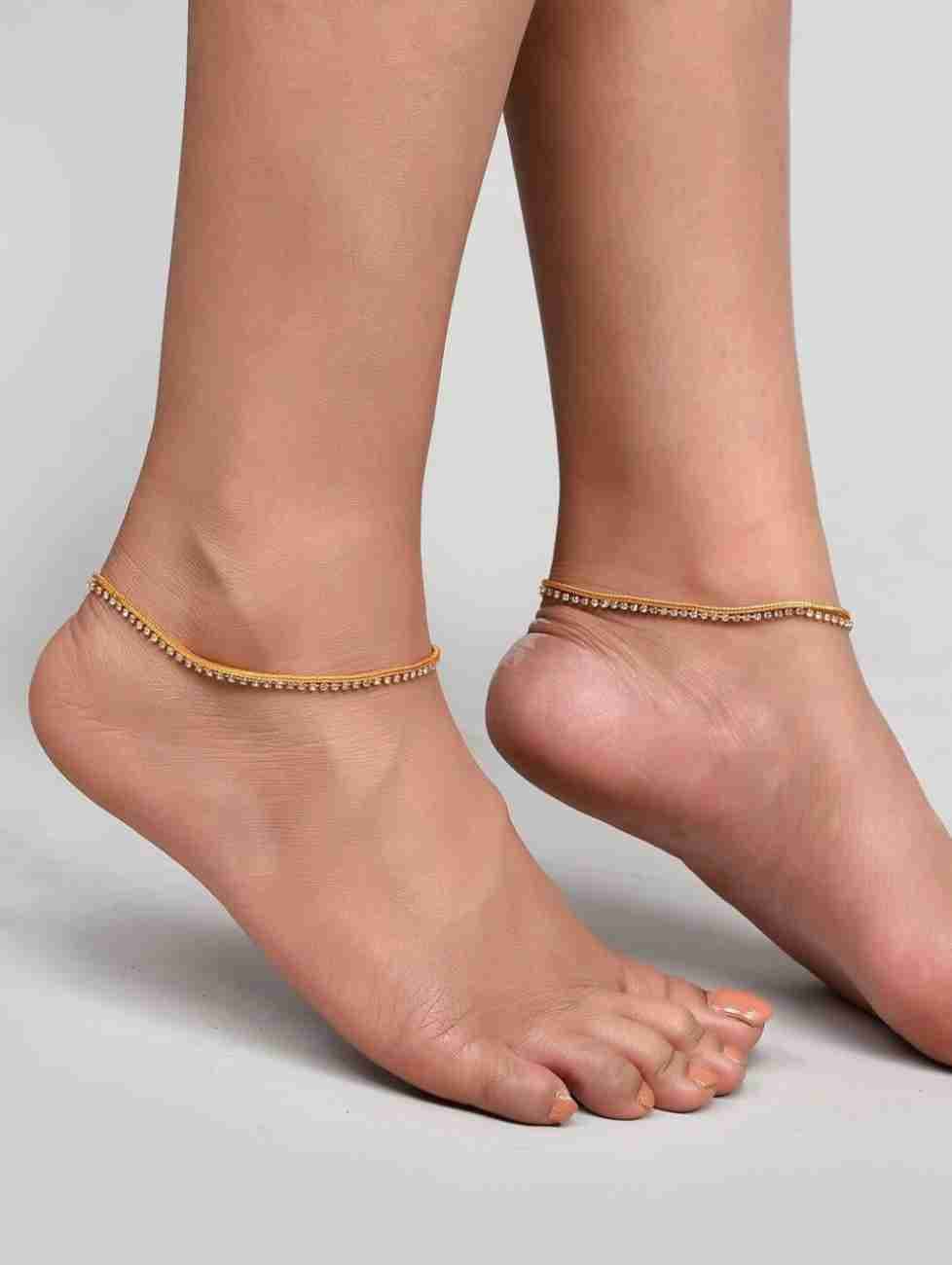 Silver multicolor anklet stone