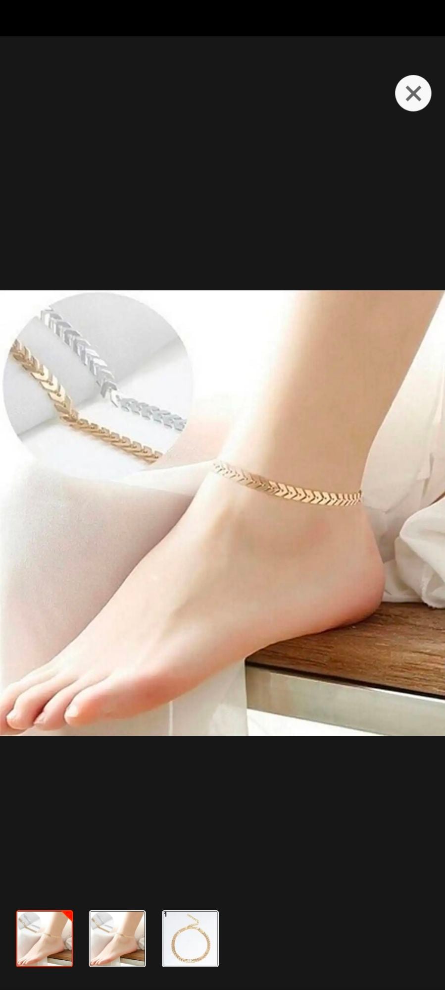 Silver anklet butterfly