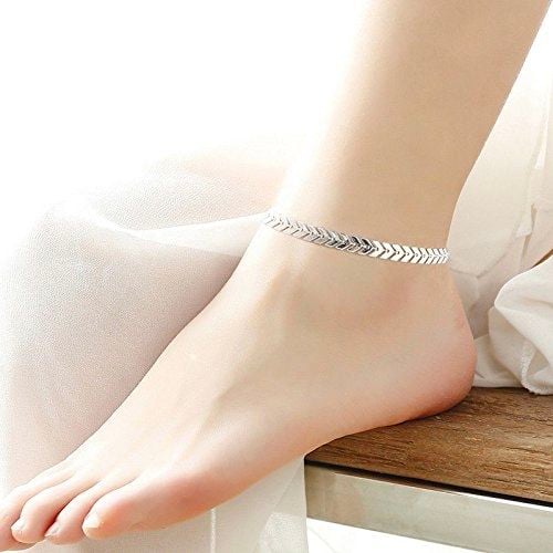 Silver anklet butterfly
