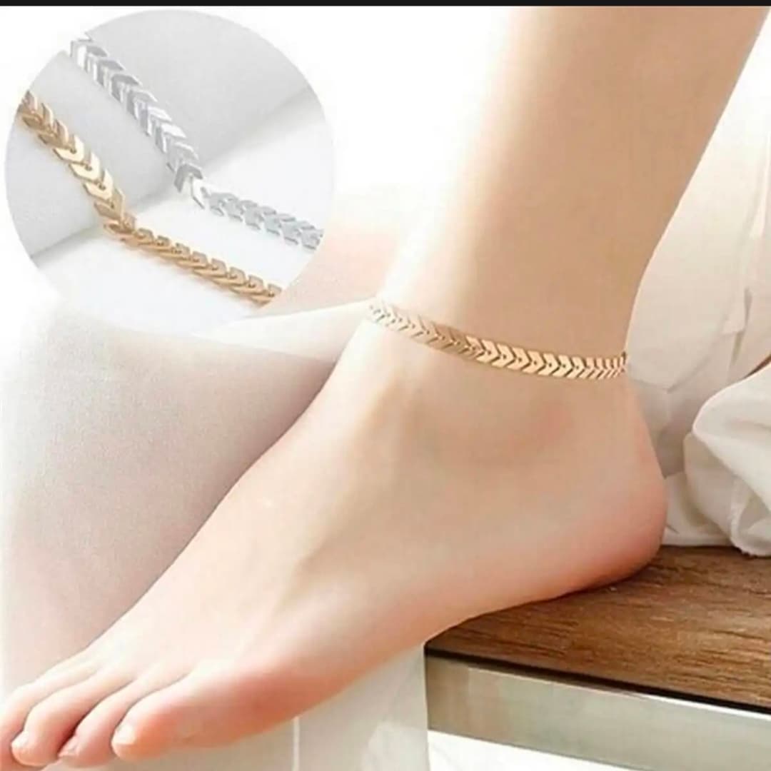 Silver anklet butterfly