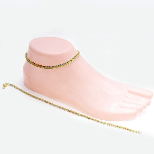 Silver and golden anklet traditional