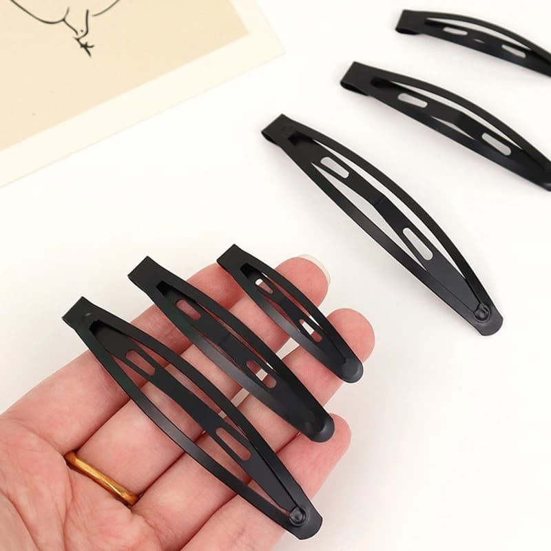 Black hair clip & pin set metal