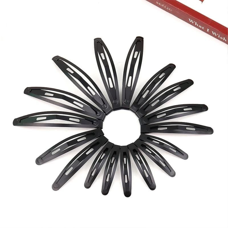 Black hair clip & pin set metal