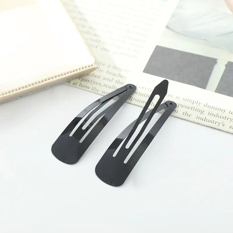 Black hair clip & pin set metal