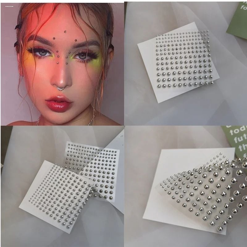 Silver hair beads stone