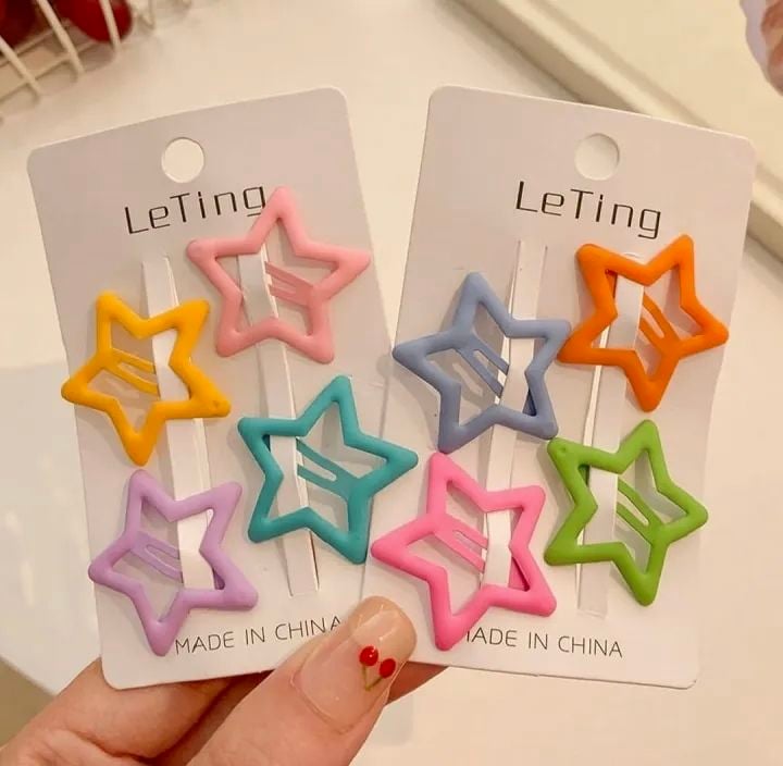 Multicolor hair clip & pin set metal