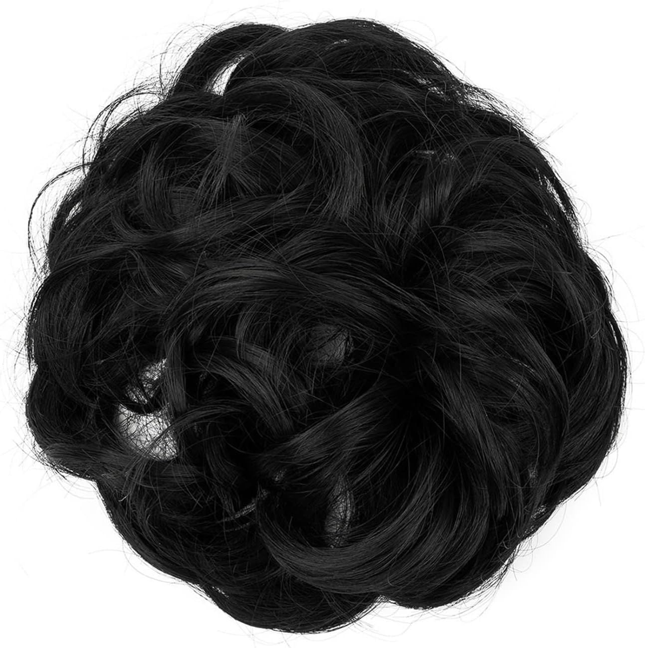Black hair bun extension
