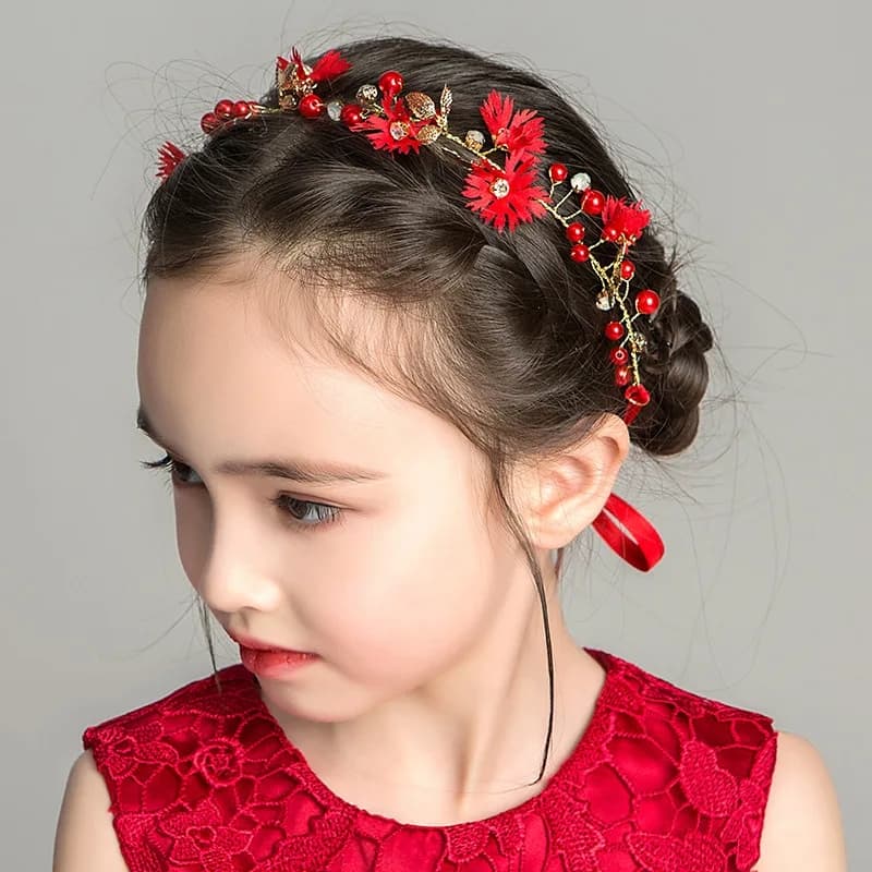Bronze bridal hair band pearl