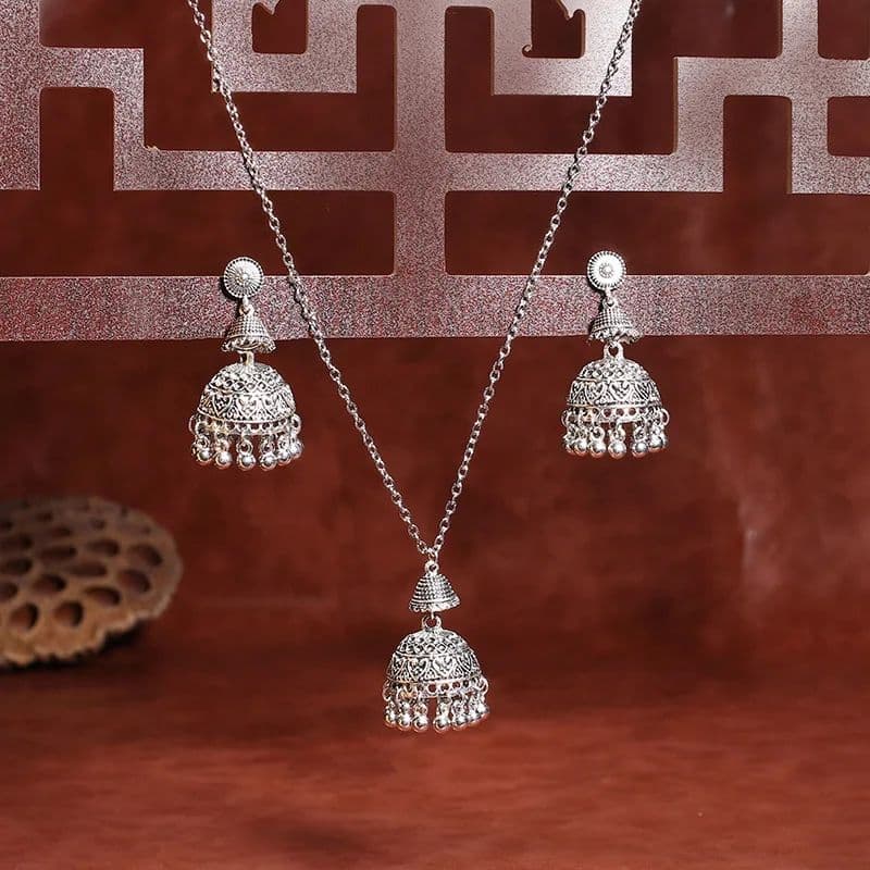 Silver and golden jewellery set traditional
