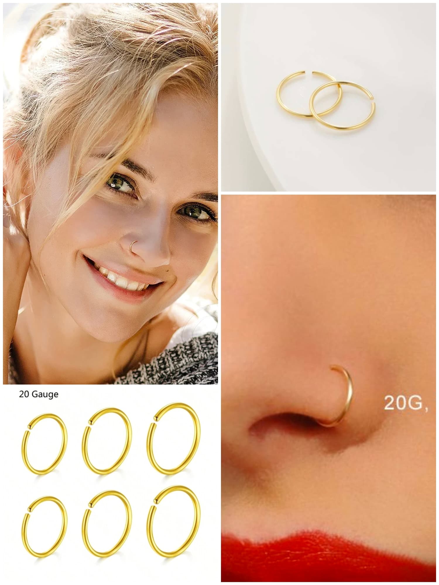 Golden nose pin