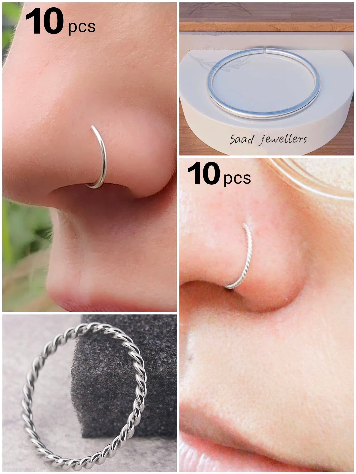 Silver nose pin