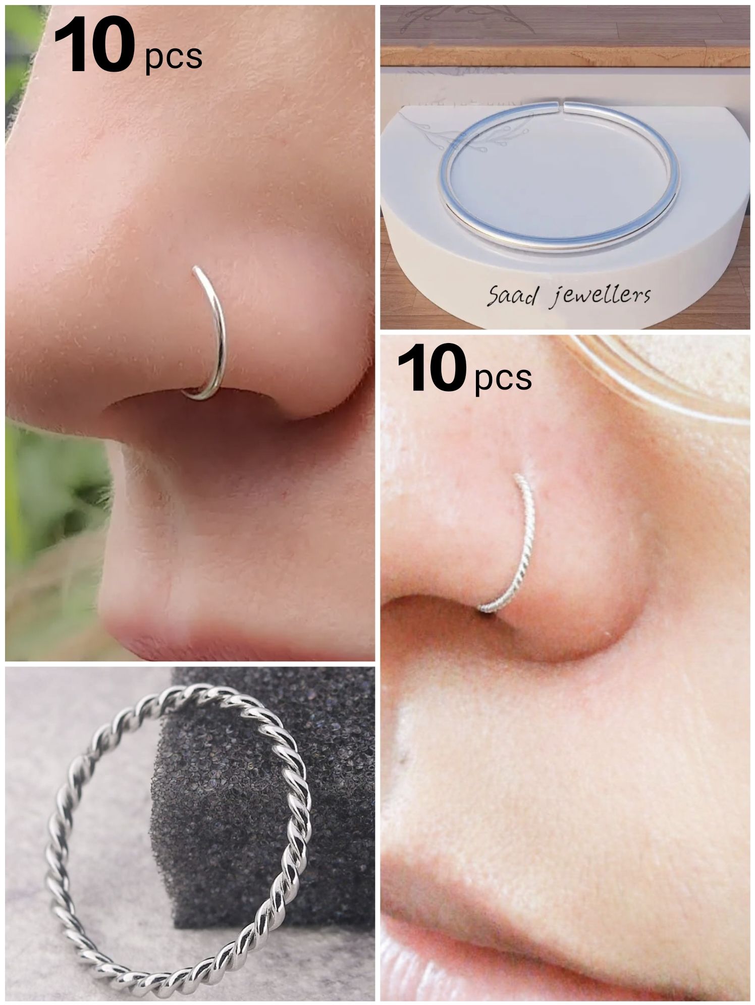 Silver nose pin