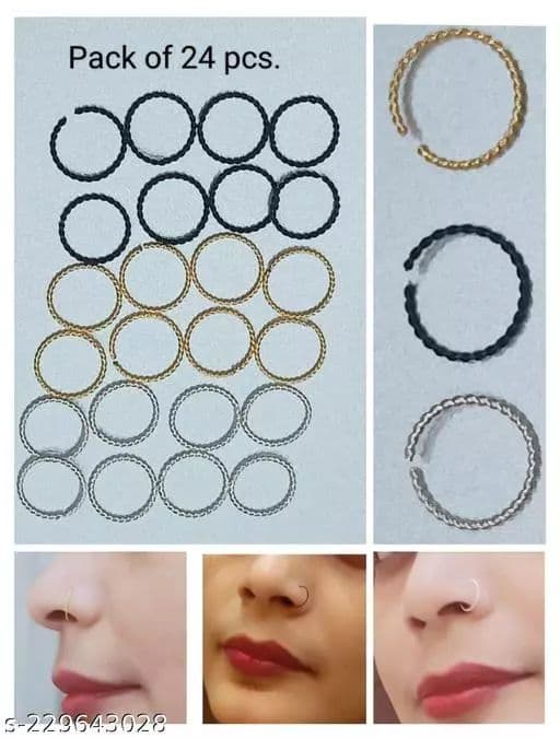 Multicolor nose ring twisted