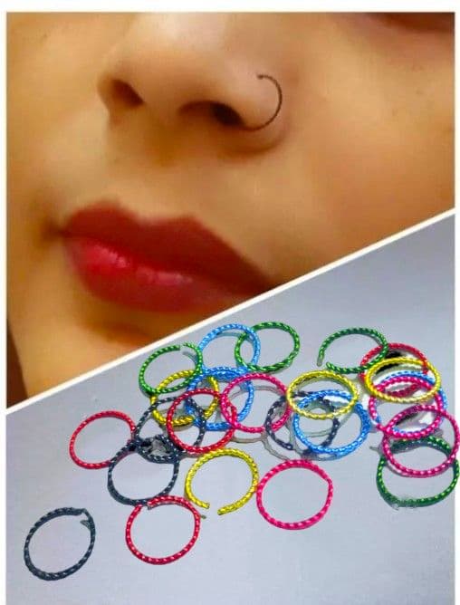 Multicolor nose ring twisted