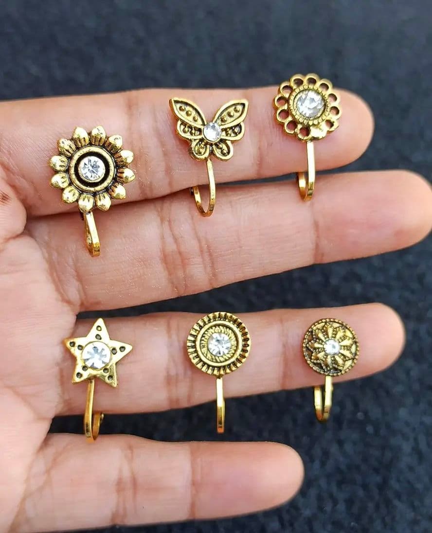 Golden nose pin traditional