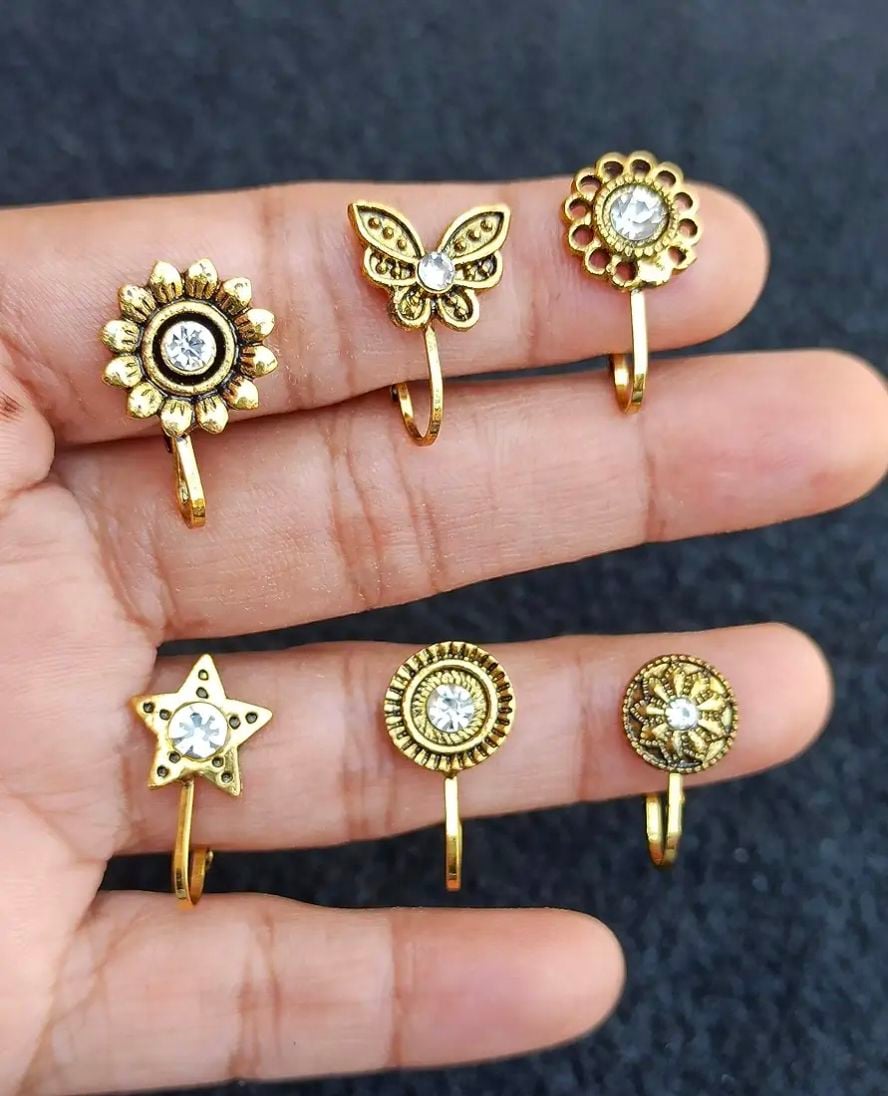 Golden nose pin traditional