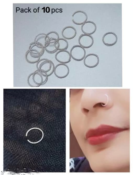 Silver nose pin twisted