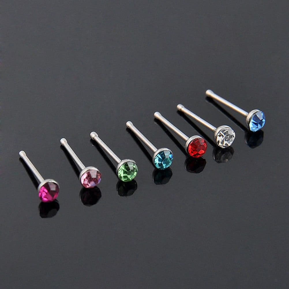 5 Pieces Nose Pin Jewelry Stainless Steel Nose Ring Jewelry Nose Stud Nose Hoop Nose Piercing Jewelry Nose Accessories Women Nose Pin Jewelry Girls Nose Pin Jewelry Stylish Nose Jewelry Fashion Nose Ring Jewelry Daily Wear Nose Pin Jewelry - Multicolor