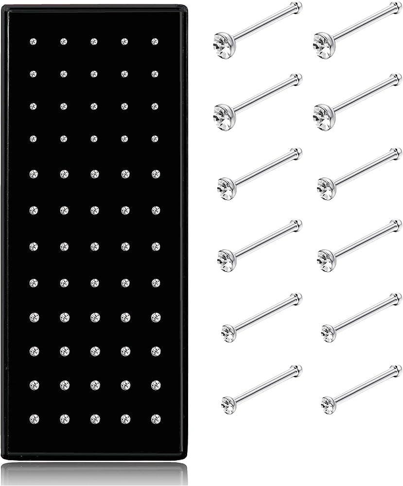 5 Pieces Nose Pin Jewelry Stainless Steel Nose Ring Jewelry Nose Stud Nose Hoop Nose Piercing Jewelry Nose Accessories Women Nose Pin Jewelry Girls Nose Pin Jewelry Stylish Nose Jewelry Fashion Nose Ring Jewelry Daily Wear Nose Pin Jewelry - Silver