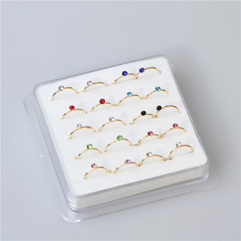 Multicolor nose pin stone