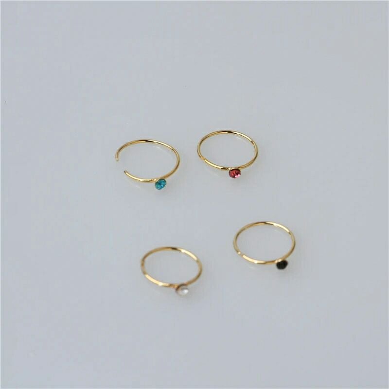 Multicolor nose pin stone