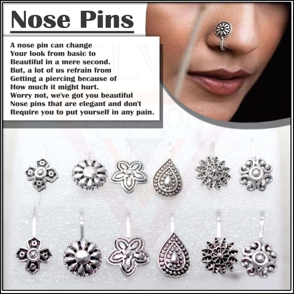 Golden nose pin traditional