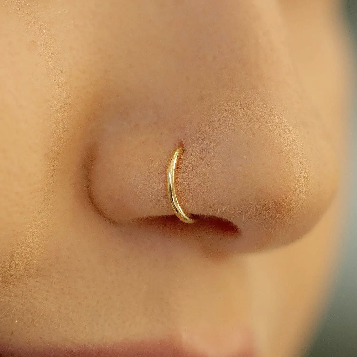 Silver and golden bridal nose pin