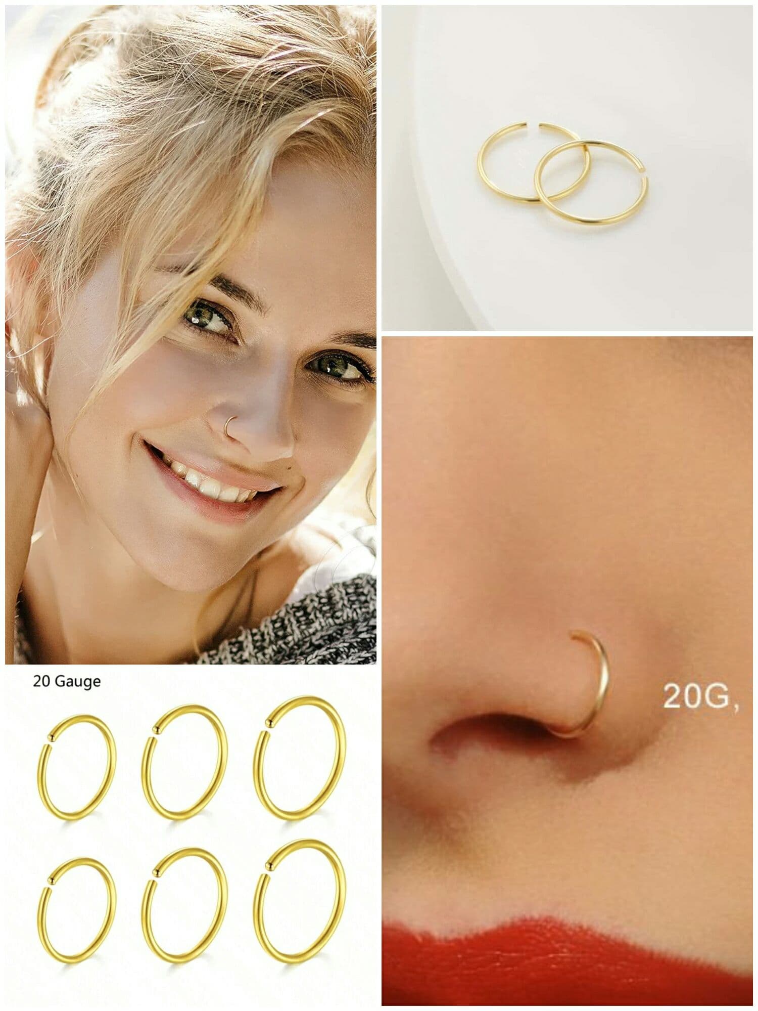 Silver and golden bridal nose pin traditional