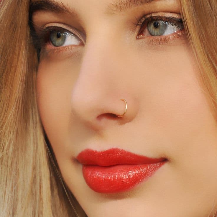 Silver and golden bridal nose pin traditional