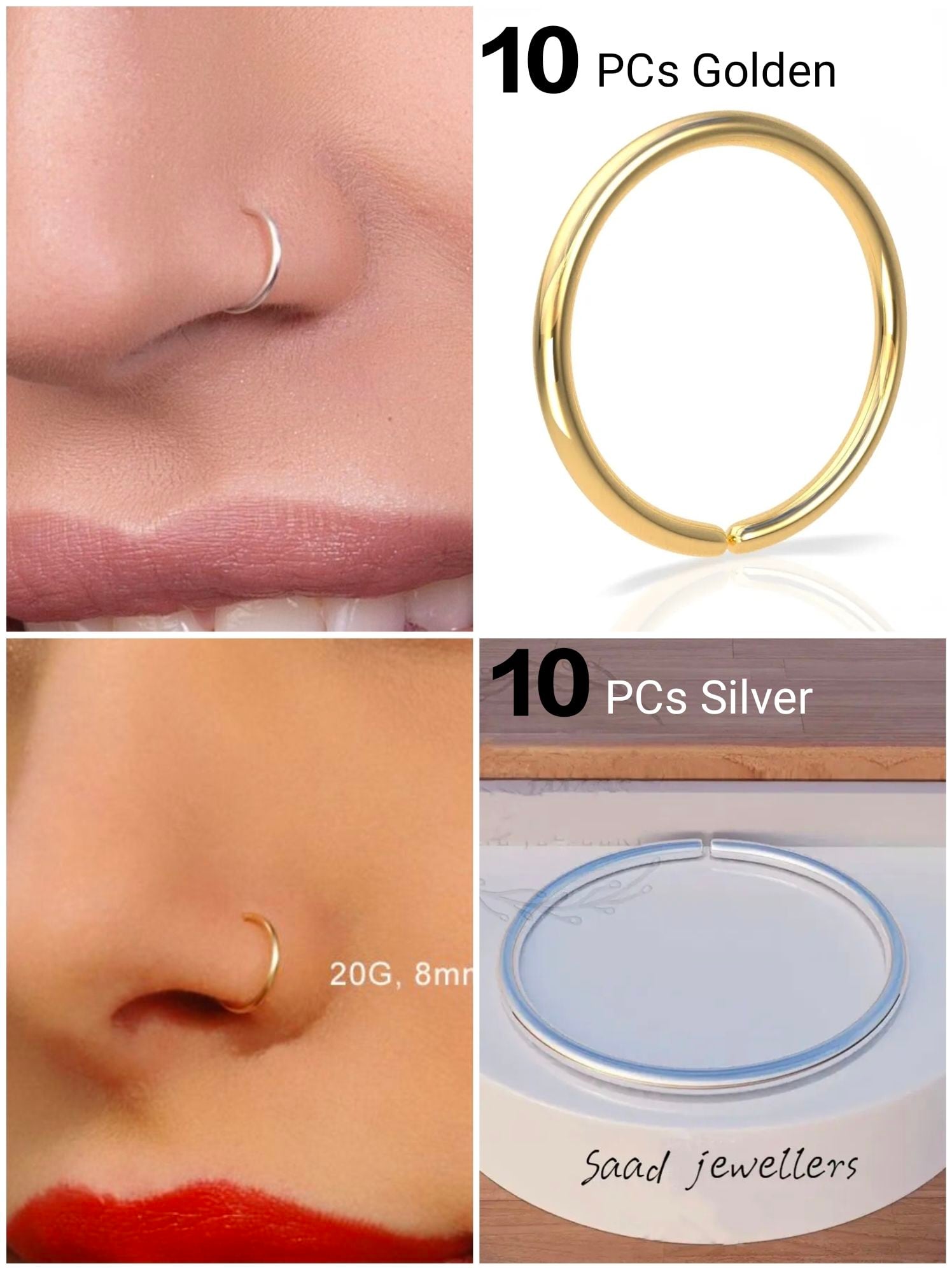 Silver bridal nose pin traditional